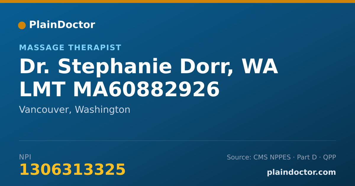 Shareable card for Stephanie Dorr, WA LMT MA60882926 - Massage Therapist, Vancouver, WA