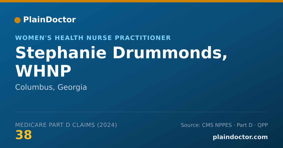 Shareable card for Stephanie Drummonds, WHNP - Women's Health Nurse Practitioner, Columbus, GA
