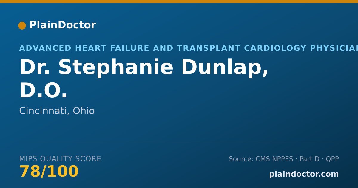 Shareable card for Stephanie Dunlap, D.O. - Advanced Heart Failure and Transplant Cardiology Physician, Cincinnati, OH