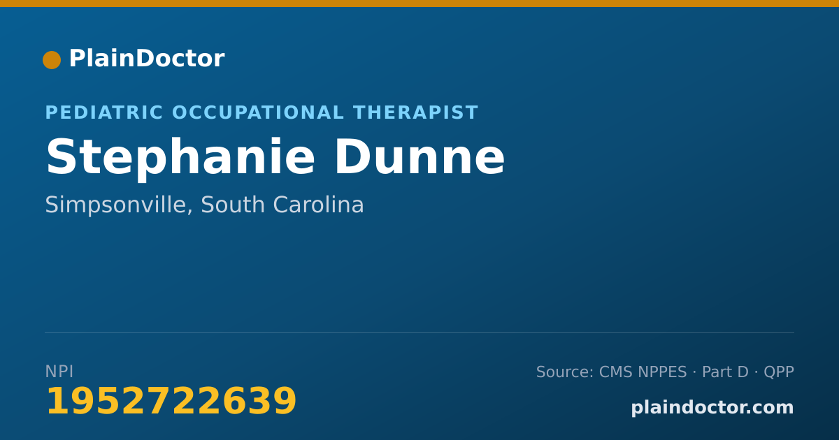 Shareable card for Stephanie Dunne - Pediatric Occupational Therapist, Simpsonville, SC