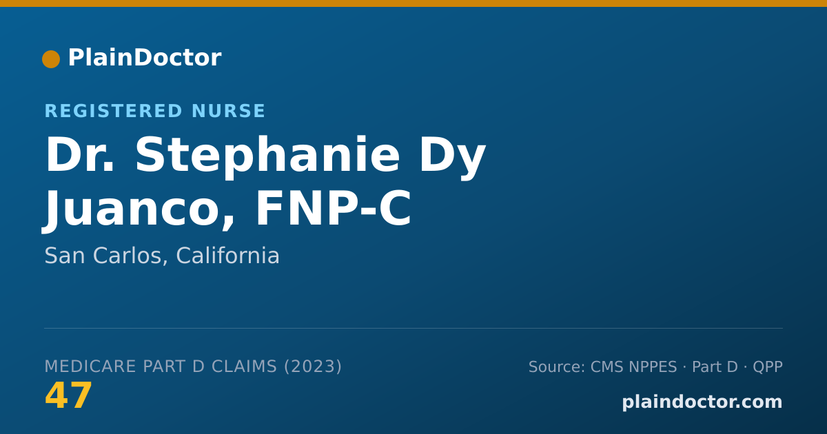 Shareable card for Stephanie Dy Juanco, FNP-C - Registered Nurse, San Carlos, CA