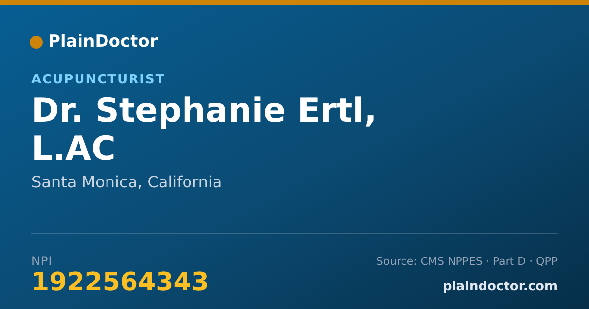 Shareable card for Stephanie Ertl, L.AC - Acupuncturist, Santa Monica, CA
