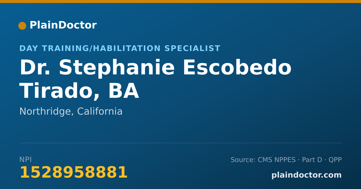 Shareable card for Stephanie Escobedo Tirado, BA - Day Training/Habilitation Specialist, Northridge, CA