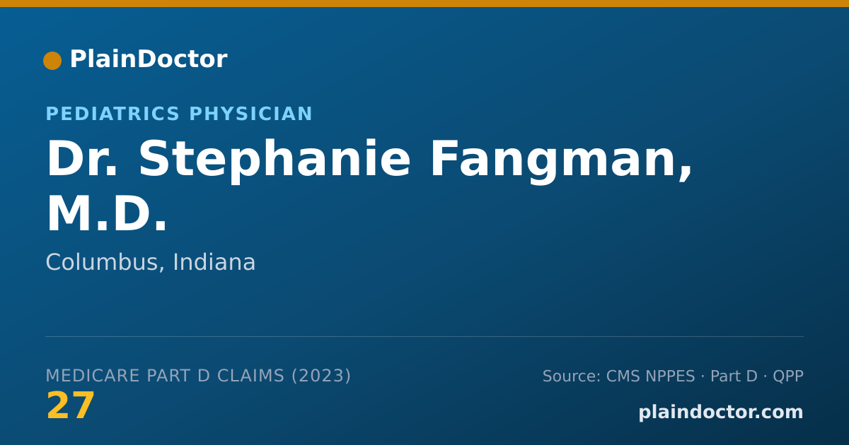 Shareable card for Stephanie Fangman, M.D. - Pediatrics Physician, Columbus, IN