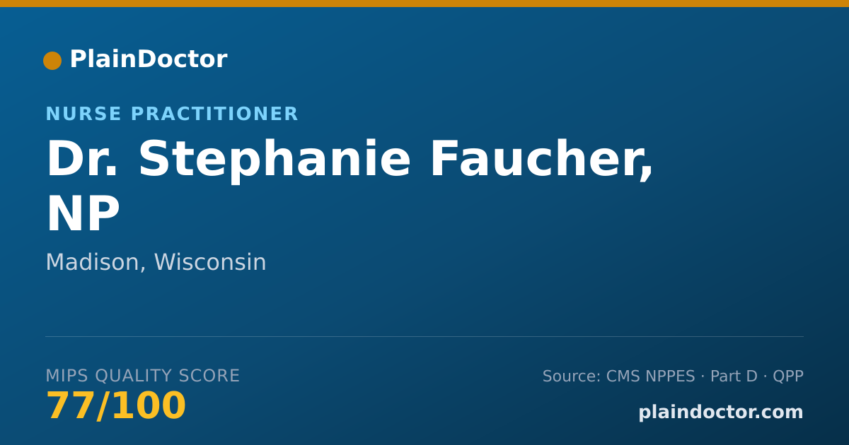 Shareable card for Stephanie Faucher, NP - Nurse Practitioner, Madison, WI