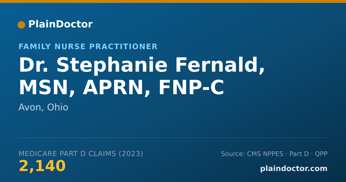 Shareable card for Stephanie Fernald, MSN, APRN, FNP-C - Family Nurse Practitioner, Avon, OH