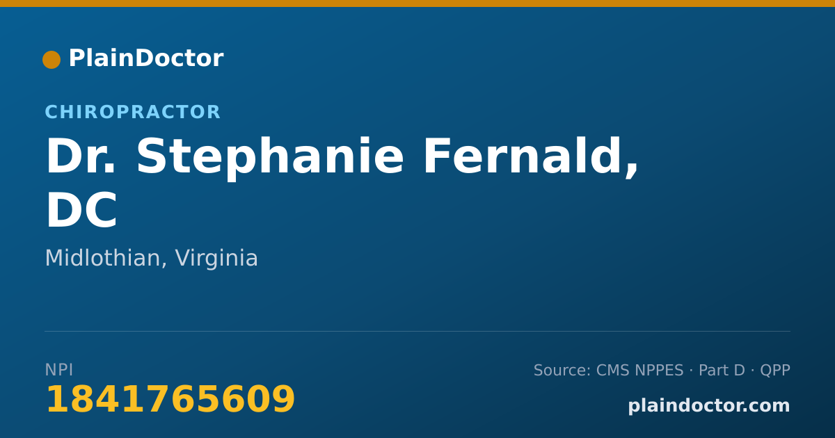Shareable card for Stephanie Fernald, DC - Chiropractor, Midlothian, VA
