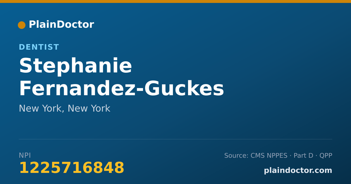 Shareable card for Stephanie Fernandez-Guckes - Dentist, New York, NY