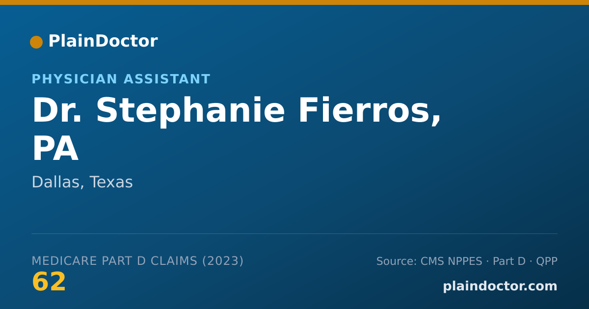 Shareable card for Stephanie Fierros, PA - Physician Assistant, Dallas, TX