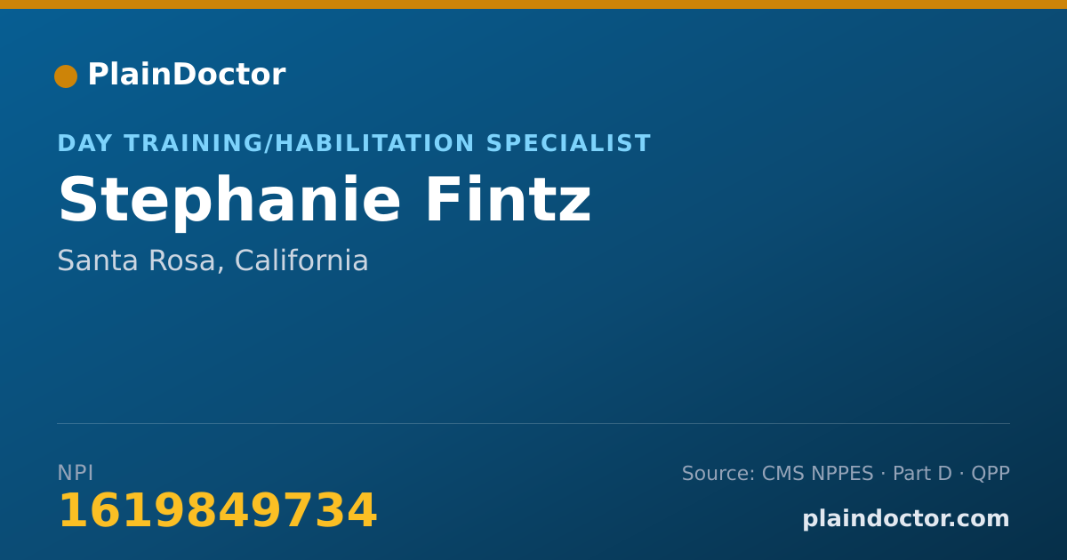 Shareable card for Stephanie Fintz - Day Training/Habilitation Specialist, Santa Rosa, CA