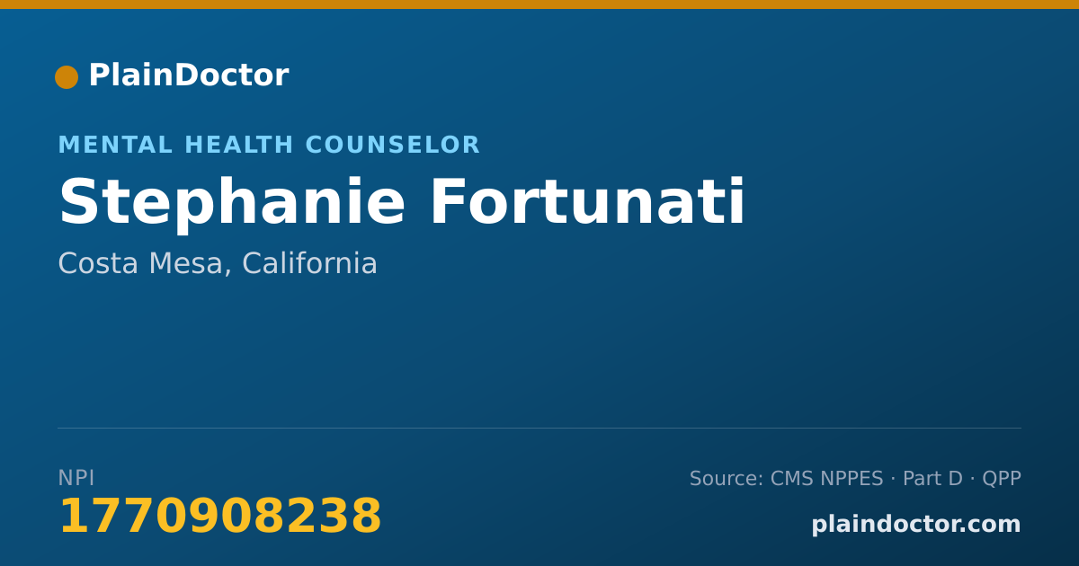 Shareable card for Stephanie Fortunati - Mental Health Counselor, Costa Mesa, CA
