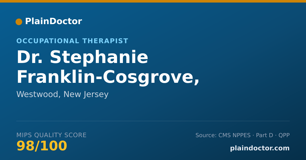 Shareable card for Stephanie Franklin-Cosgrove, OTR, CHT - Occupational Therapist, Westwood, NJ