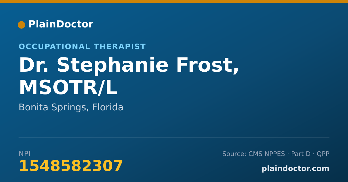 Shareable card for Stephanie Frost, MSOTR/L - Occupational Therapist, Bonita Springs, FL