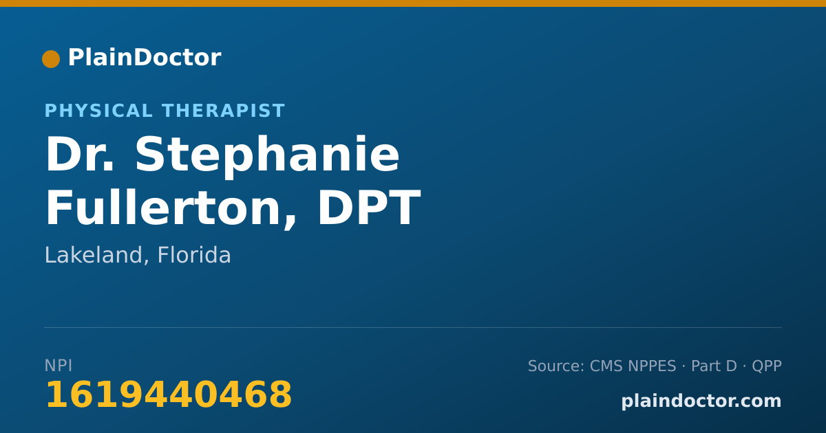 Shareable card for Stephanie Fullerton, DPT - Physical Therapist, Lakeland, FL