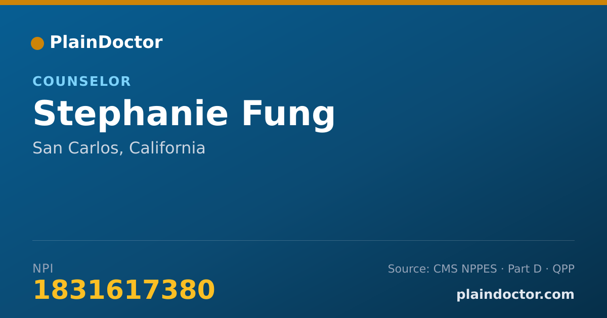 Shareable card for Stephanie Fung - Counselor, San Carlos, CA