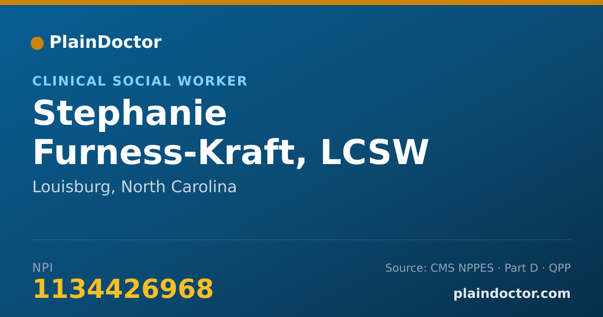 Shareable card for Stephanie Furness-Kraft, LCSW - Clinical Social Worker, Louisburg, NC