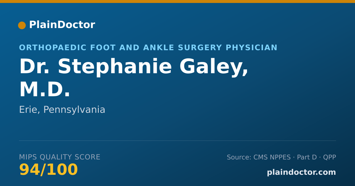 Shareable card for Stephanie Galey, M.D. - Orthopaedic Foot and Ankle Surgery Physician, Erie, PA