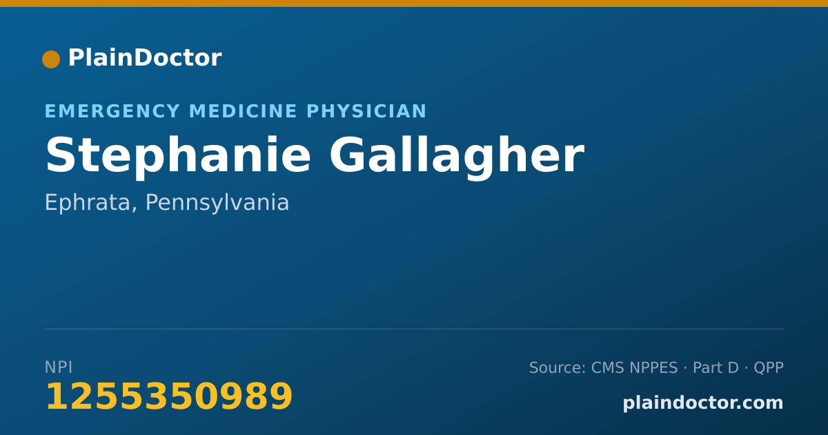 Shareable card for Stephanie Gallagher - Emergency Medicine Physician, Ephrata, PA