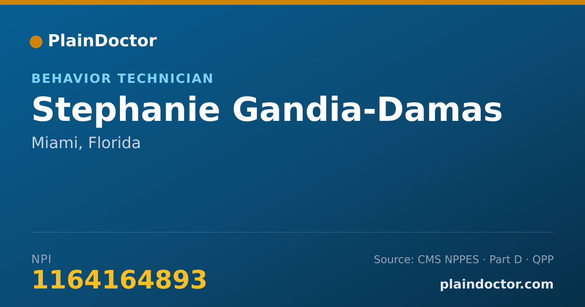 Shareable card for Stephanie Gandia-Damas - Behavior Technician, Miami, FL