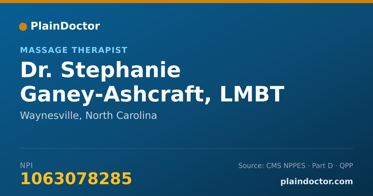 Shareable card for Stephanie Ganey-Ashcraft, LMBT - Massage Therapist, Waynesville, NC