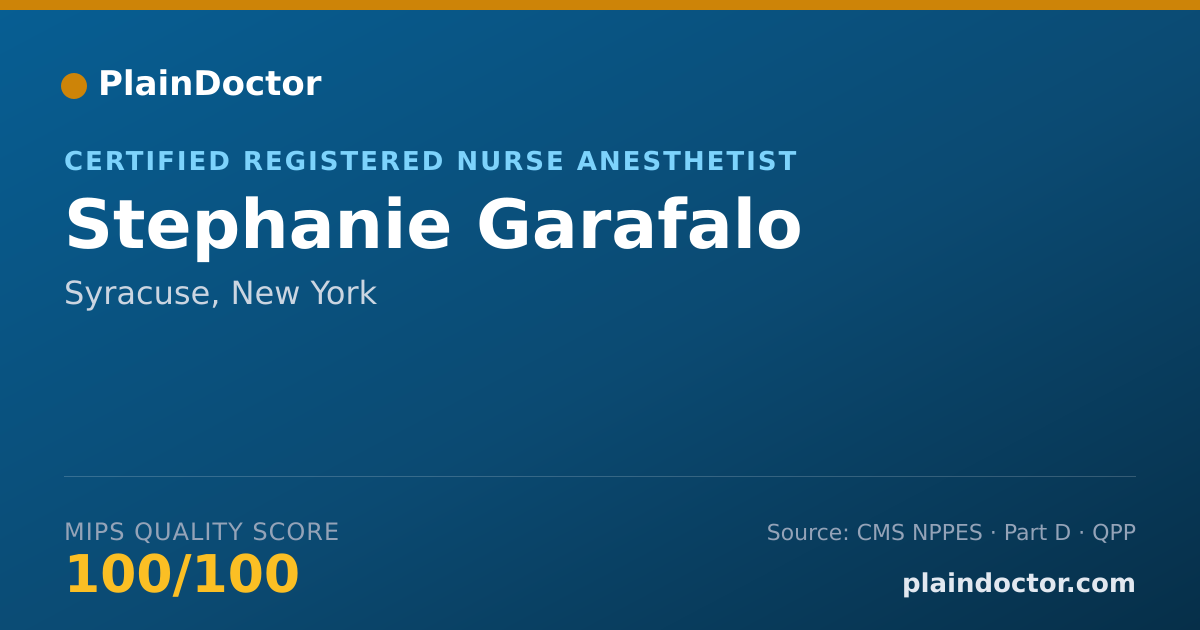 Shareable card for Stephanie Garafalo - Certified Registered Nurse Anesthetist, Syracuse, NY
