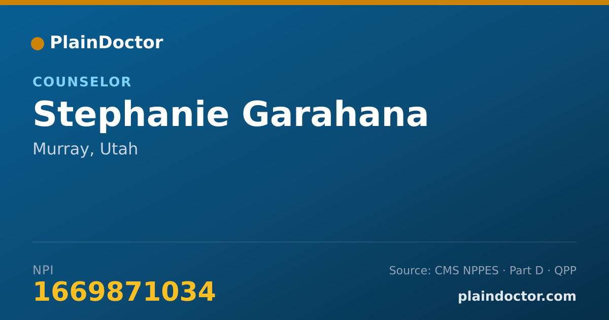 Shareable card for Stephanie Garahana - Counselor, Murray, UT