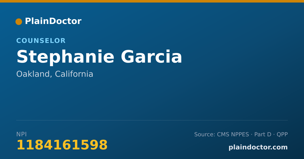 Shareable card for Stephanie Garcia - Counselor, Oakland, CA