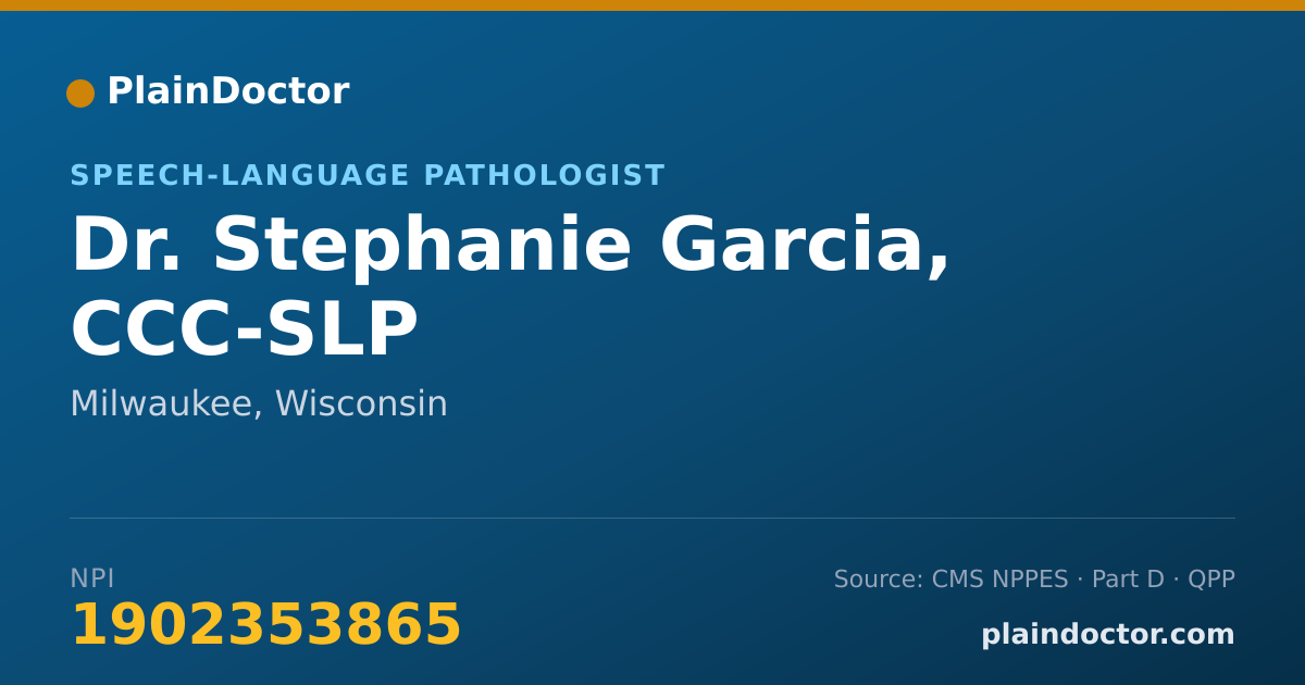 Shareable card for Stephanie Garcia, CCC-SLP - Speech-Language Pathologist, Milwaukee, WI