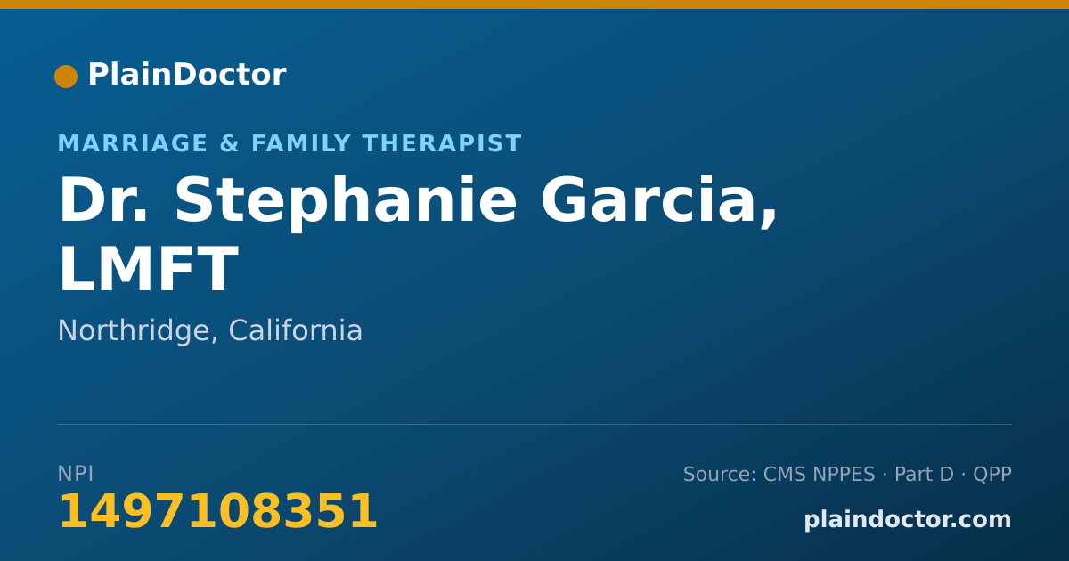 Shareable card for Stephanie Garcia, LMFT - Marriage & Family Therapist, Northridge, CA