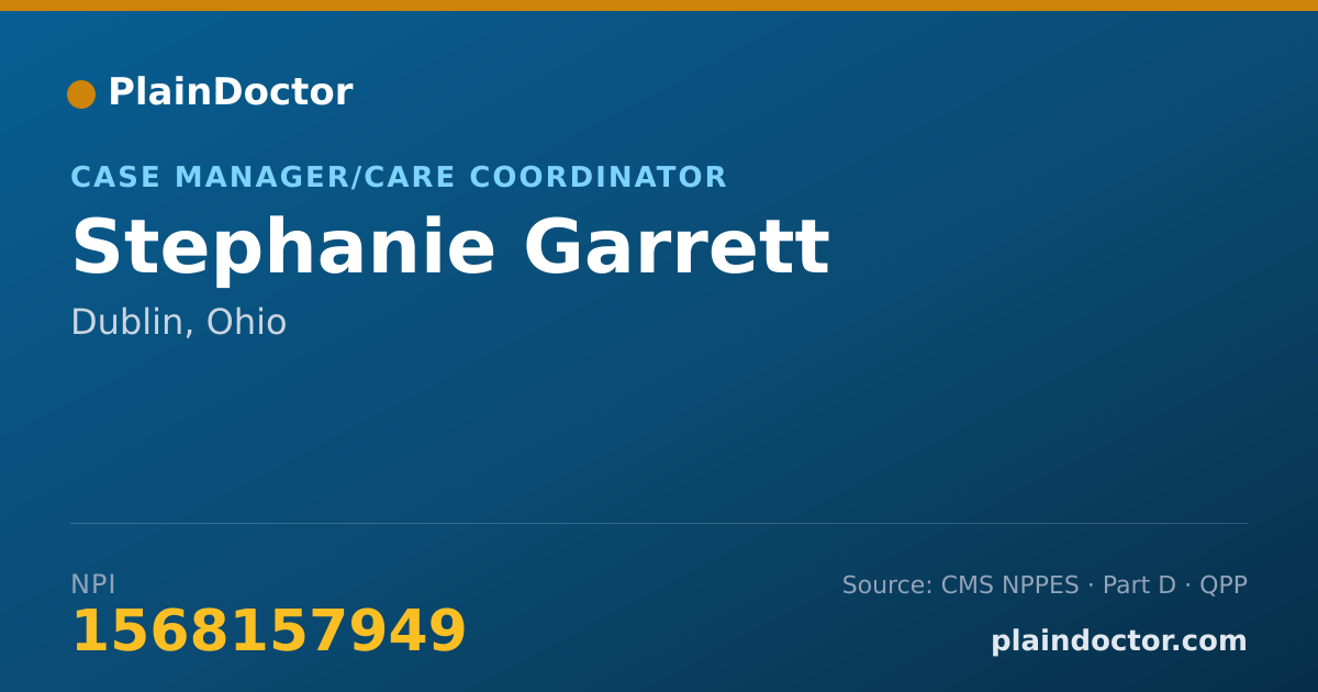Shareable card for Stephanie Garrett - Case Manager/Care Coordinator, Dublin, OH