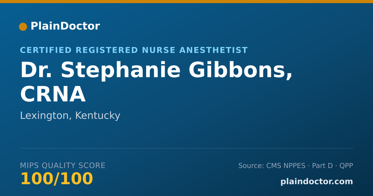 Shareable card for Stephanie Gibbons, CRNA - Certified Registered Nurse Anesthetist, Lexington, KY