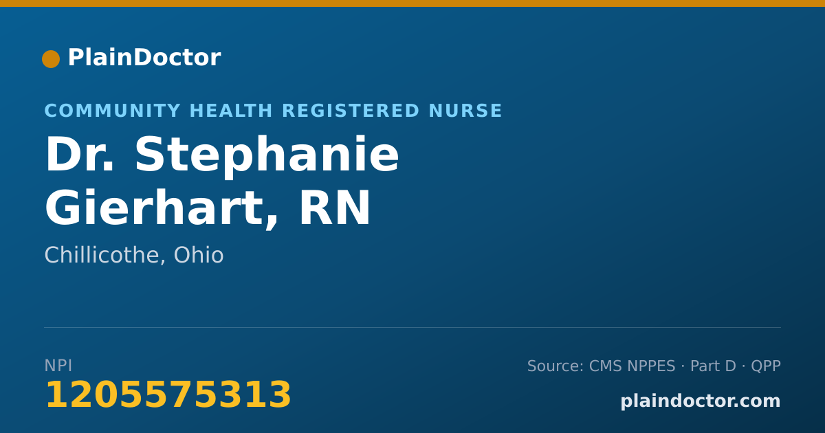Shareable card for Stephanie Gierhart, RN - Community Health Registered Nurse, Chillicothe, OH