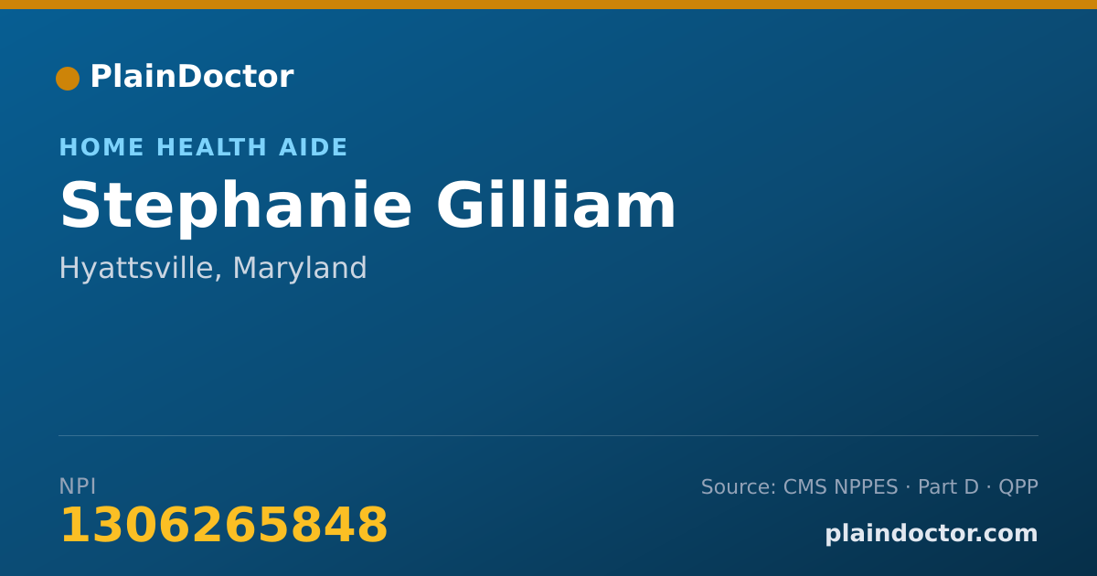 Shareable card for Stephanie Gilliam - Home Health Aide, Hyattsville, MD