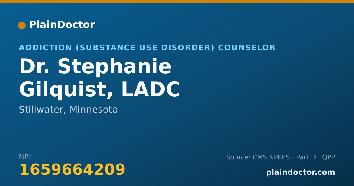 Shareable card for Stephanie Gilquist, LADC - Addiction (Substance Use Disorder) Counselor, Stillwater, MN
