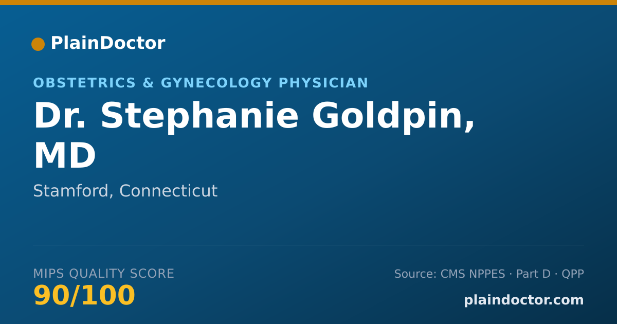 Shareable card for Stephanie Goldpin, MD - Obstetrics & Gynecology Physician, Stamford, CT
