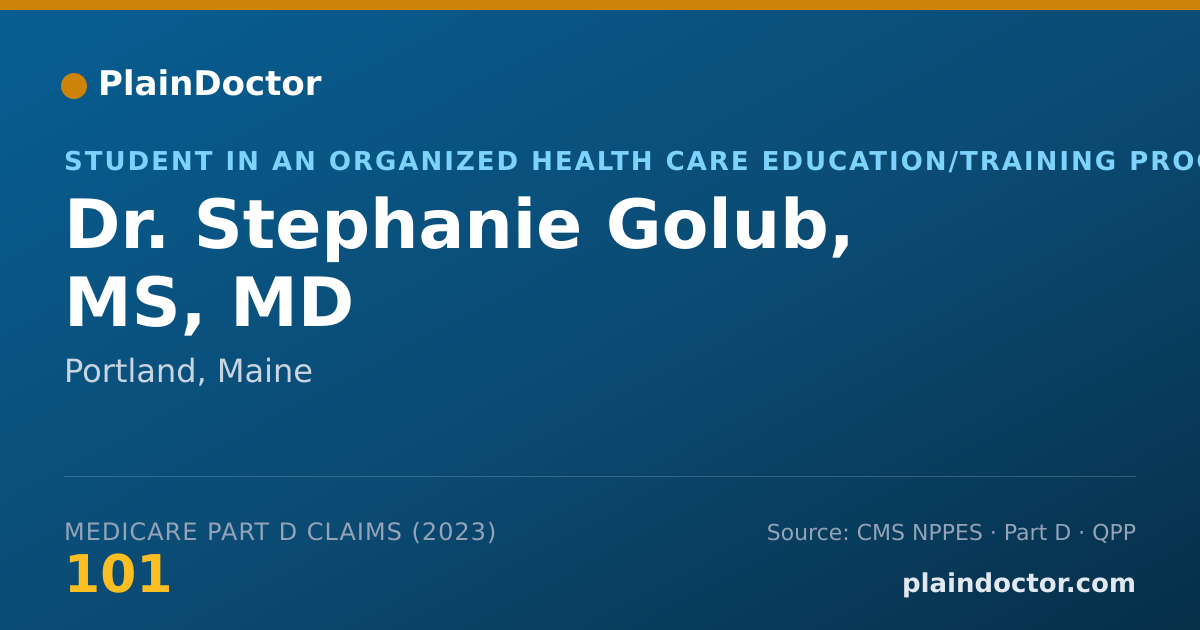 Shareable card for Stephanie Golub, MS, MD - Student in an Organized Health Care Education/Training Program, Portland, ME