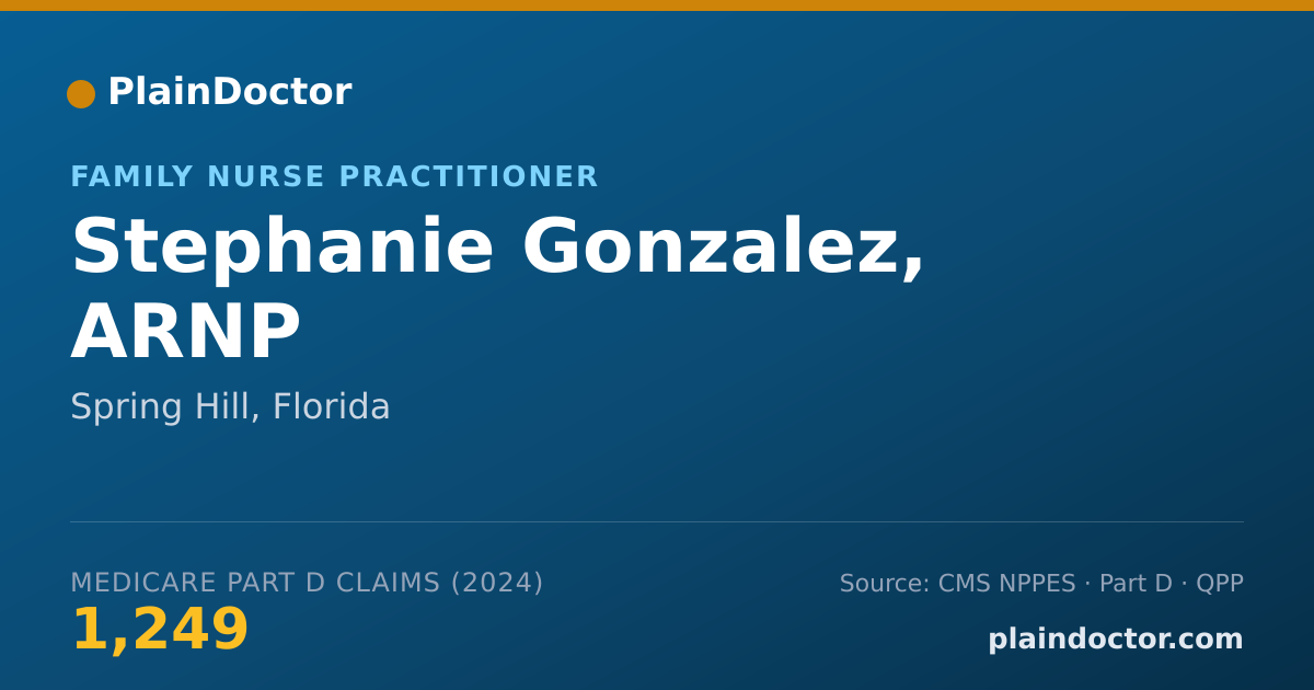 Shareable card for Stephanie Gonzalez, ARNP - Family Nurse Practitioner, Spring Hill, FL
