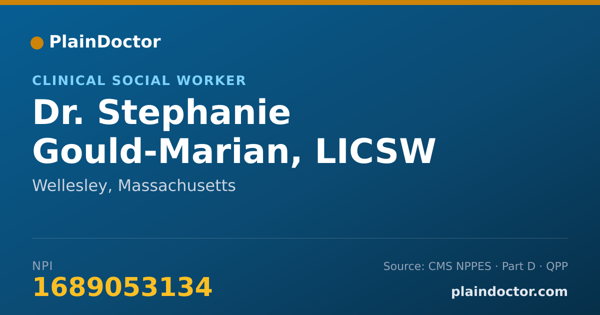 Shareable card for Stephanie Gould-Marian, LICSW MPH - Clinical Social Worker, Wellesley, MA