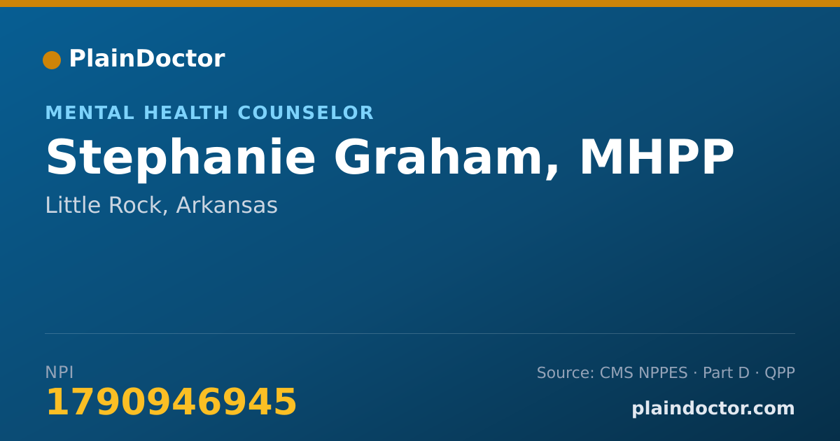 Shareable card for Stephanie Graham, MHPP - Mental Health Counselor, Little Rock, AR