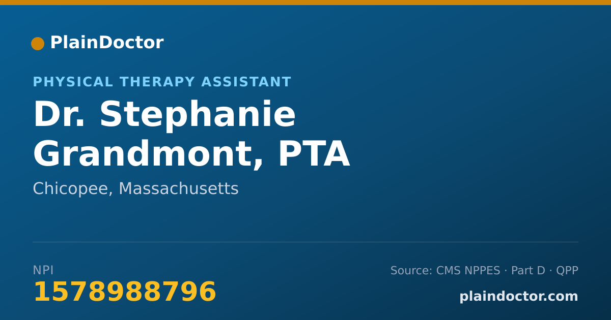 Shareable card for Stephanie Grandmont, PTA - Physical Therapy Assistant, Chicopee, MA