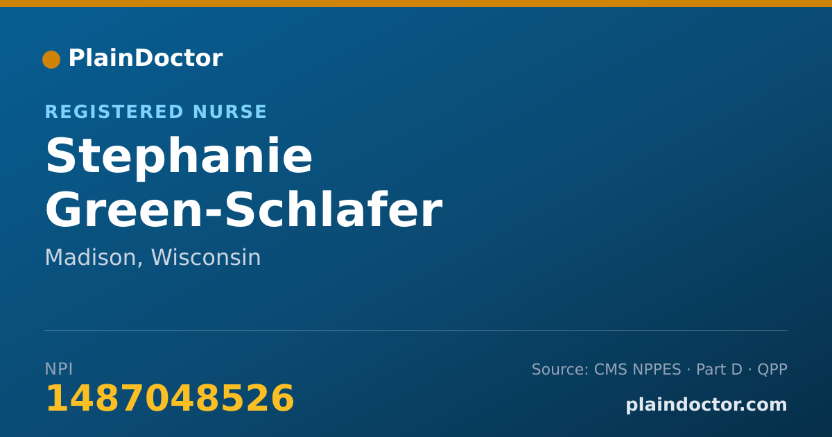 Shareable card for Stephanie Green-Schlafer - Registered Nurse, Madison, WI