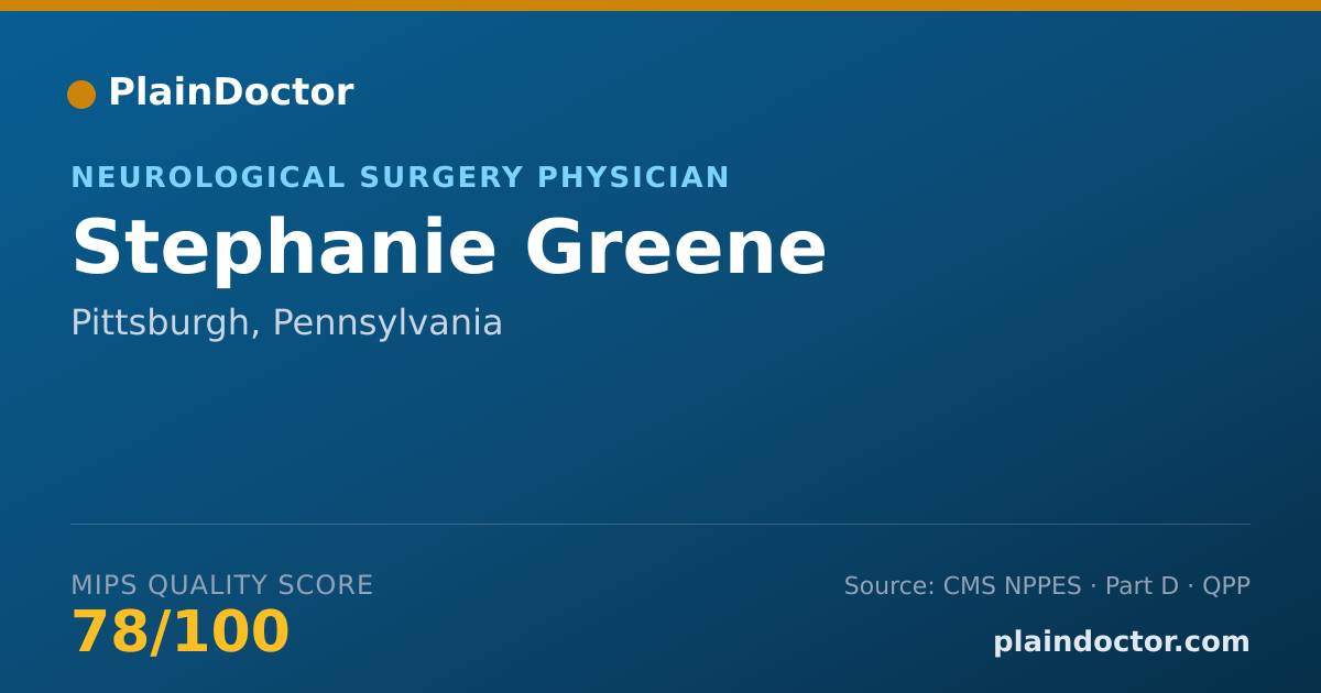 Shareable card for Stephanie Greene - Neurological Surgery Physician, Pittsburgh, PA