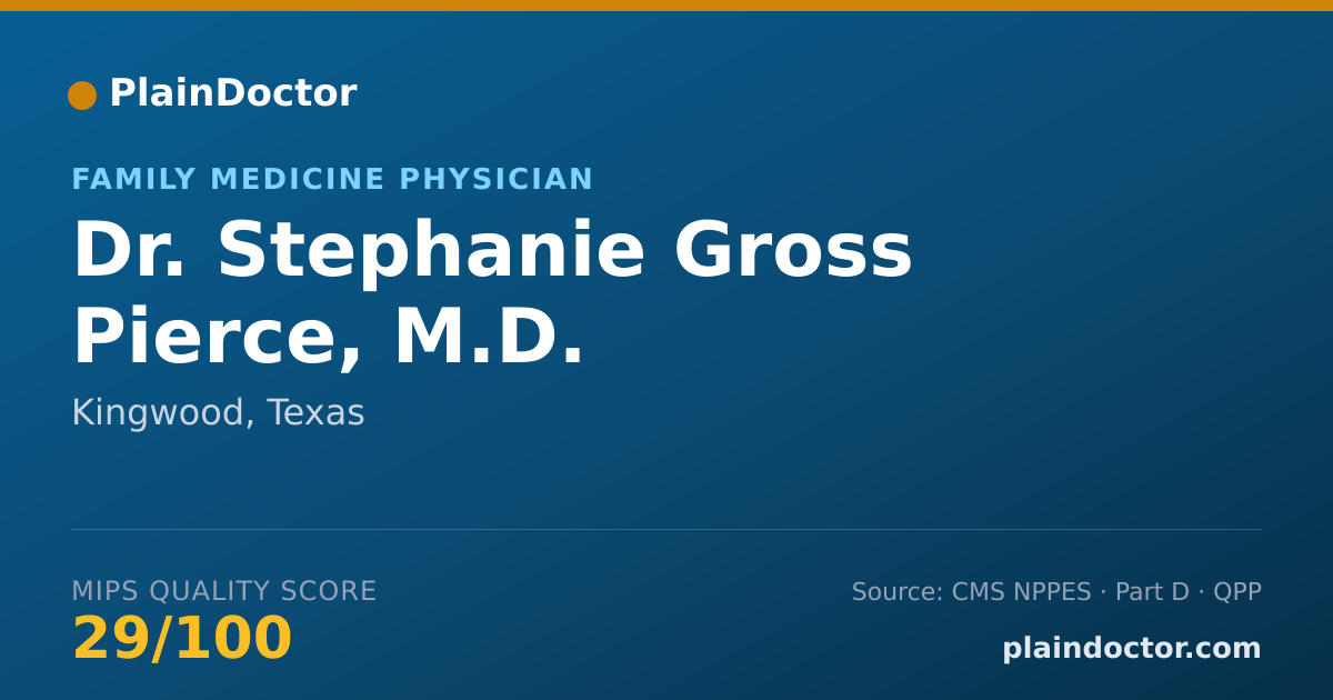 Shareable card for Stephanie Gross Pierce, M.D. - Family Medicine Physician, Kingwood, TX
