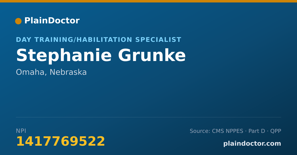 Shareable card for Stephanie Grunke - Day Training/Habilitation Specialist, Omaha, NE