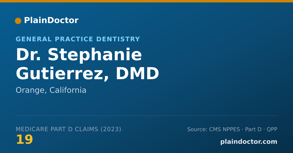 Shareable card for Stephanie Gutierrez, DMD - General Practice Dentistry, Orange, CA