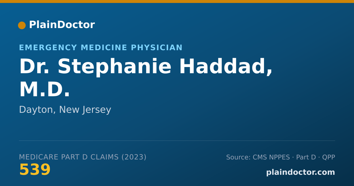 Shareable card for Stephanie Haddad, M.D. - Emergency Medicine Physician, Dayton, NJ