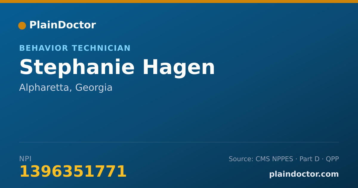 Shareable card for Stephanie Hagen - Behavior Technician, Alpharetta, GA