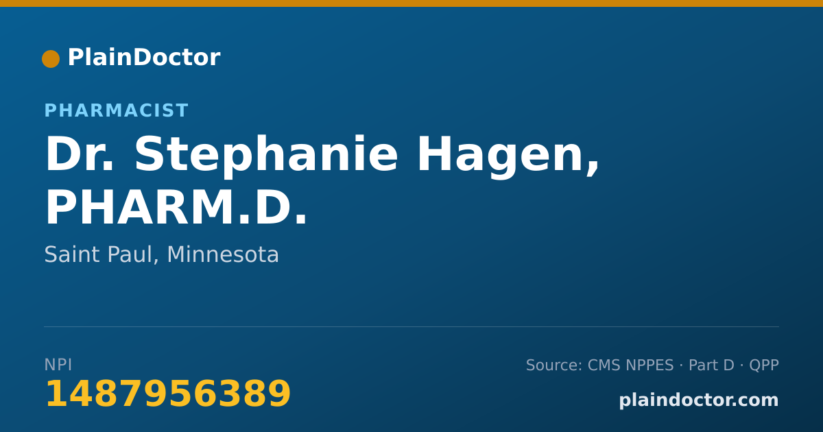 Shareable card for Stephanie Hagen, PHARM.D. - Pharmacist, Saint Paul, MN
