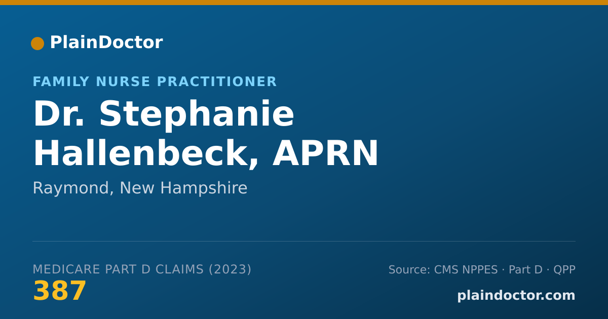 Shareable card for Stephanie Hallenbeck, APRN - Family Nurse Practitioner, Raymond, NH