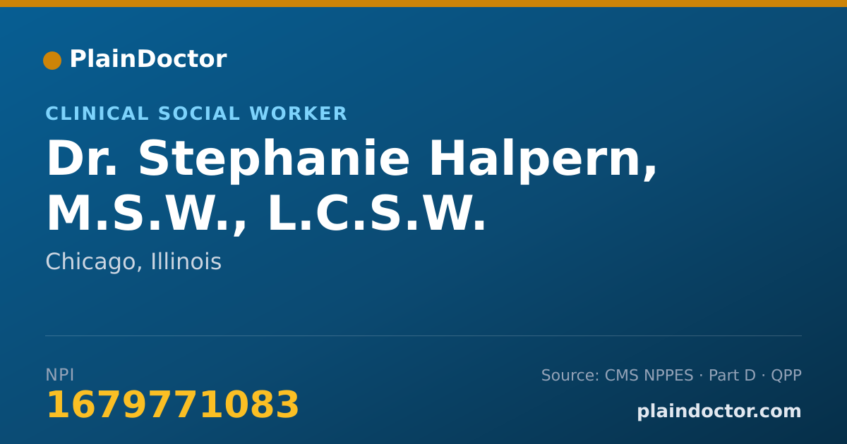 Shareable card for Stephanie Halpern, M.S.W., L.C.S.W. - Clinical Social Worker, Chicago, IL